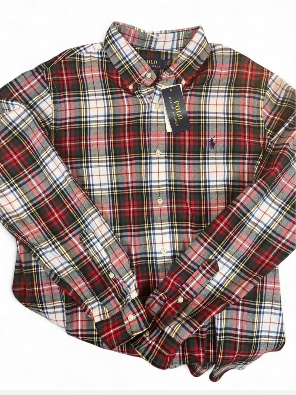 Polo Ralph Lauren Performance Classic Fit Red Plaid Button Down Shirt NWT L